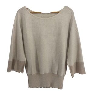 White House Black Market Metallic Cashmere Blend Boat Neck Dolman Sleeve Sweater